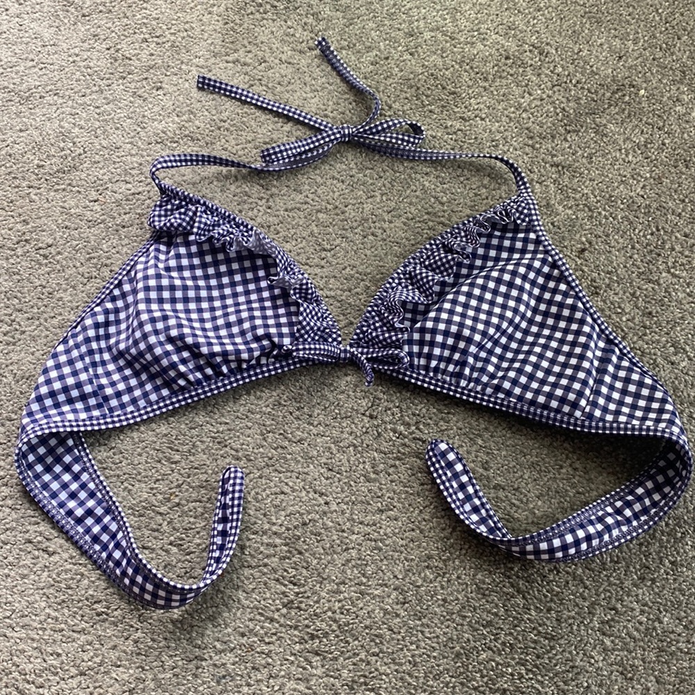 Brand New - No Tags: Gap Bikini Top Navy White Checkered Medium